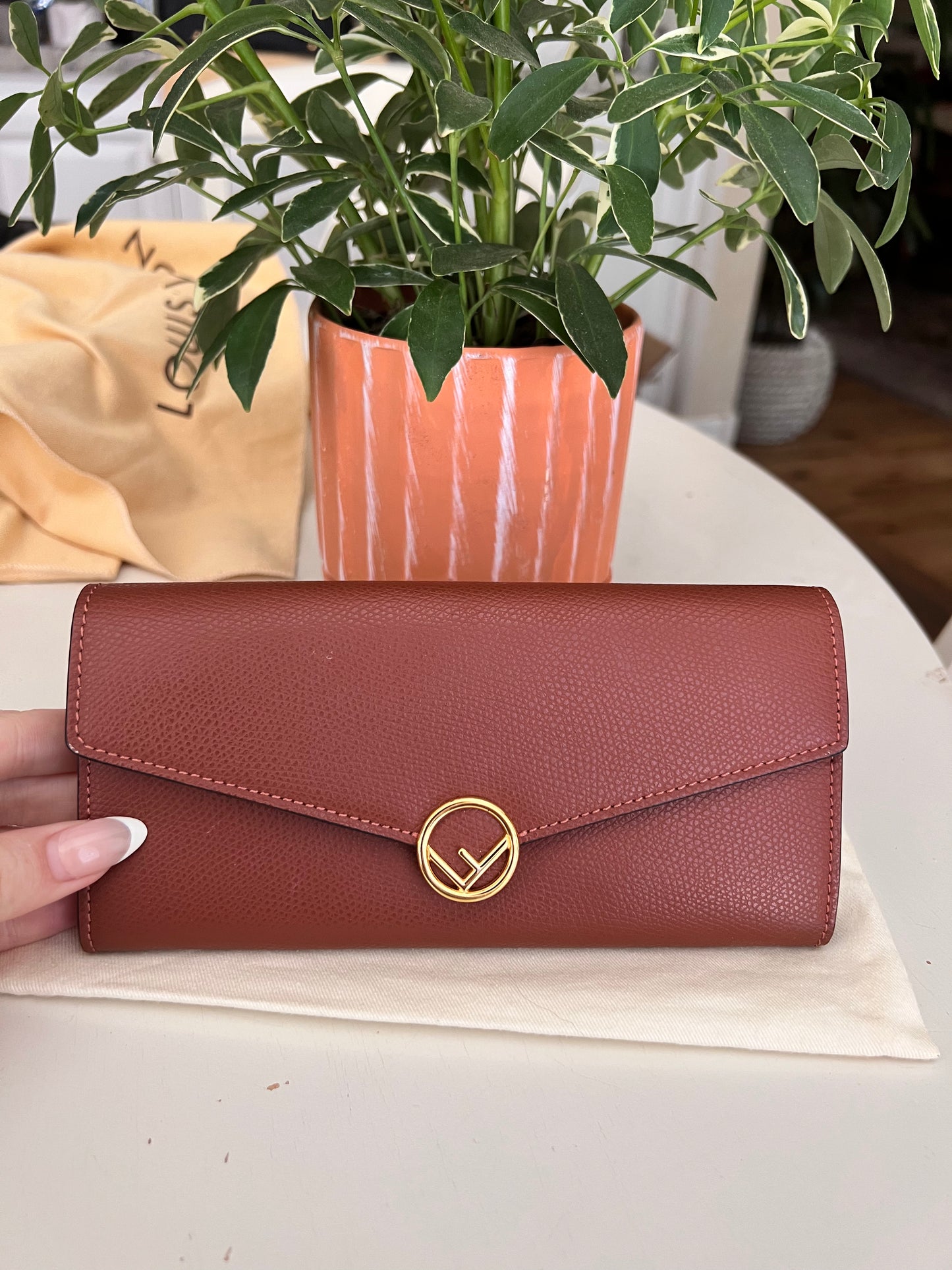 Fendi leather continental long wallet