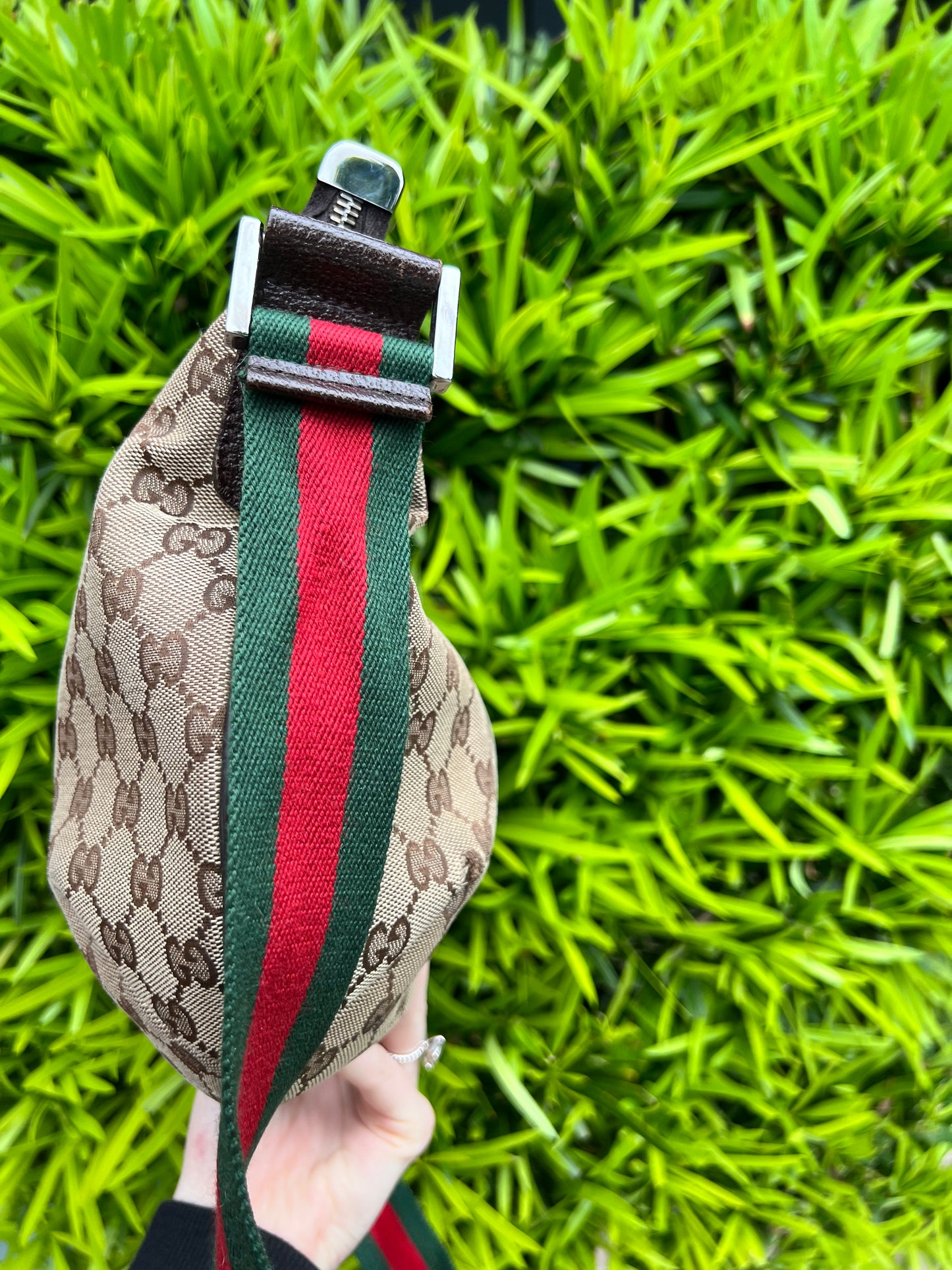 Gucci GG canvas half crescent messenger bag