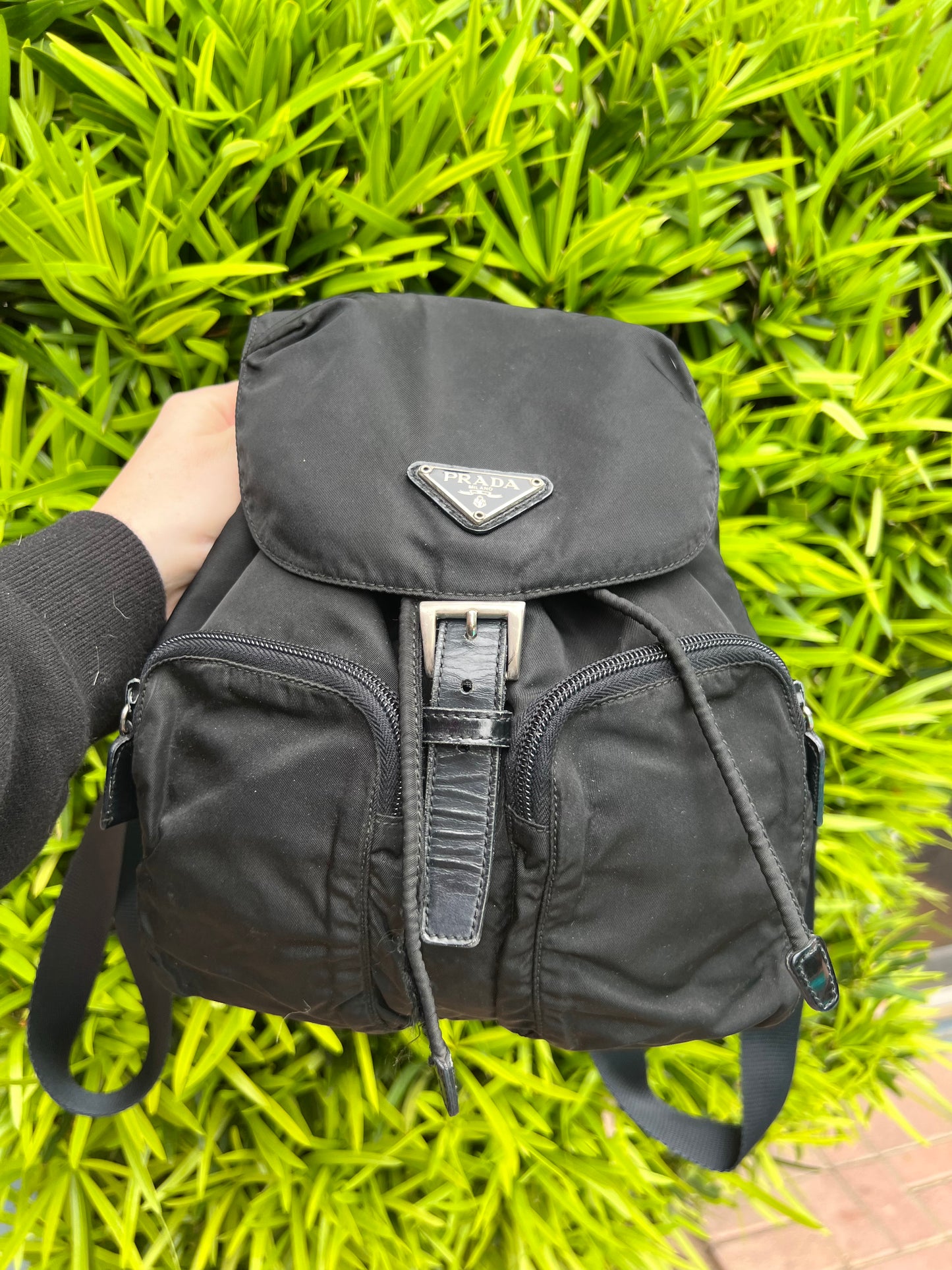 Prada black Tessuto nylon small backpack