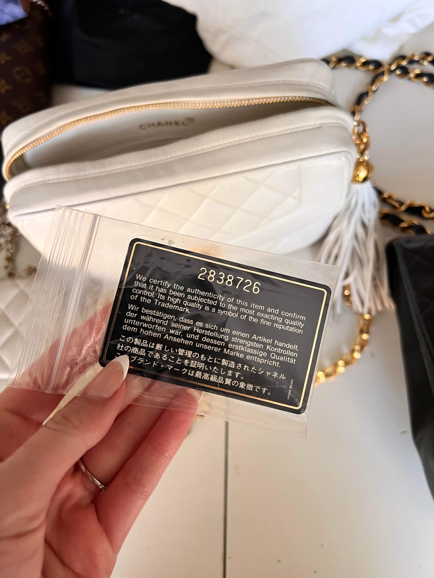 Chanel white lambskin vintage camera crossbody - partial payment