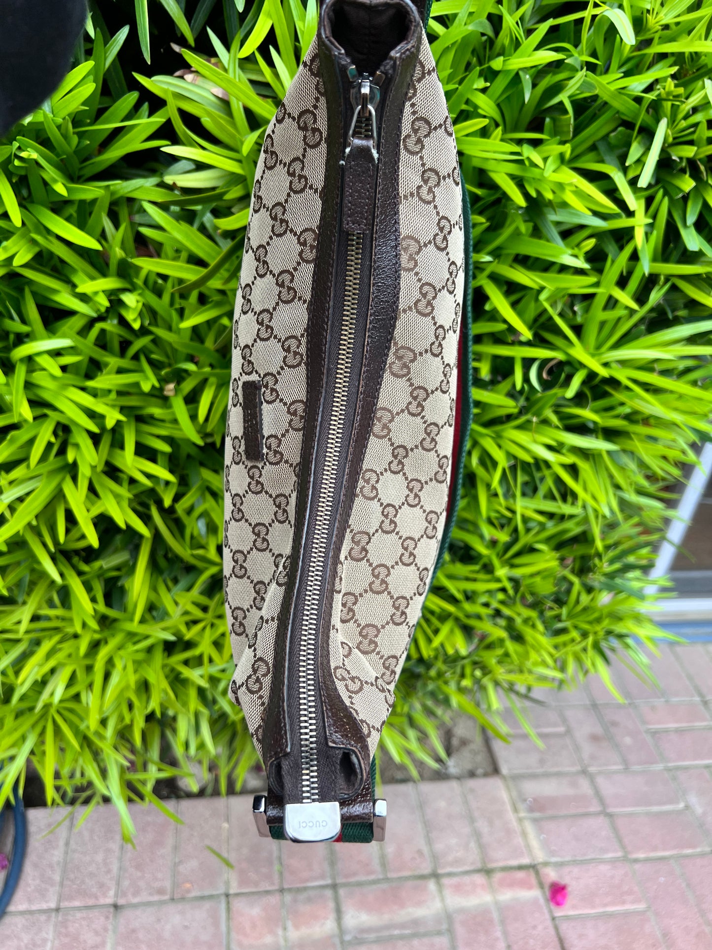 Gucci GG canvas half crescent messenger bag
