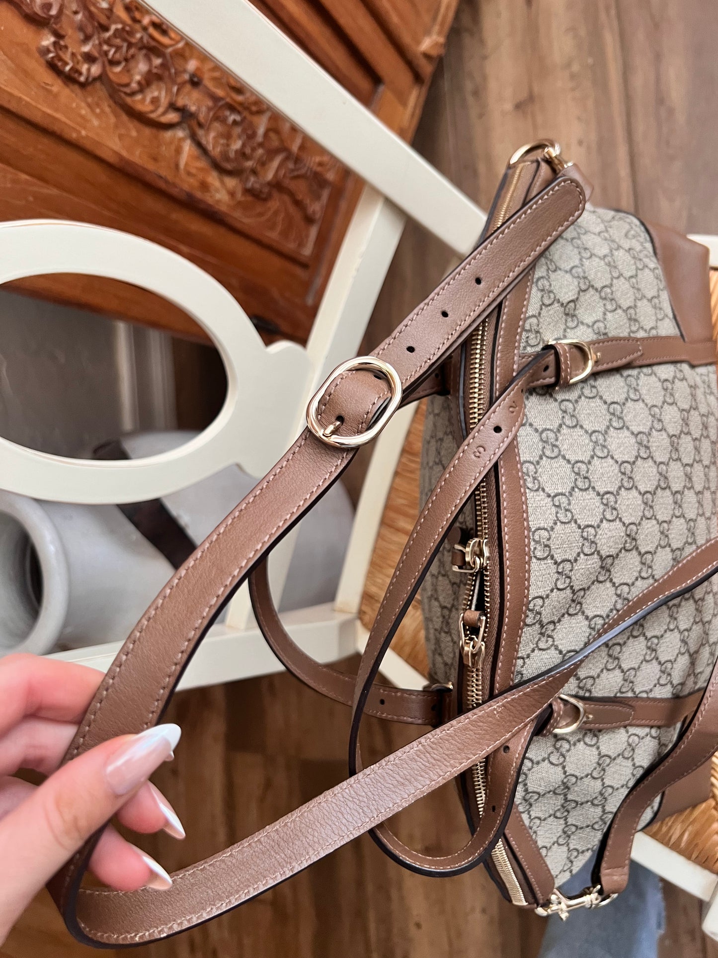Gucci GG coated canvas dome 2 way zip tote