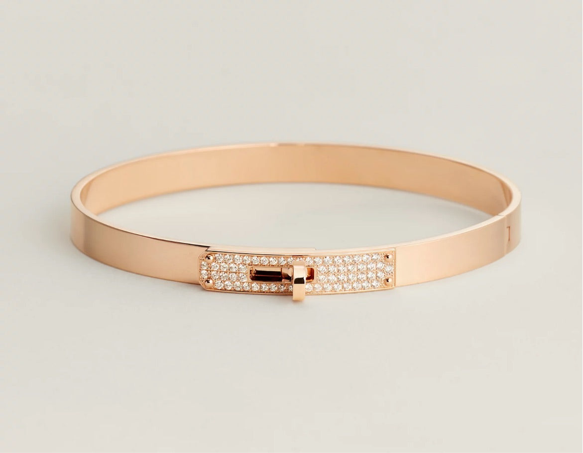 New Hermes Kelly bracelet small rose gold pave - partial payment