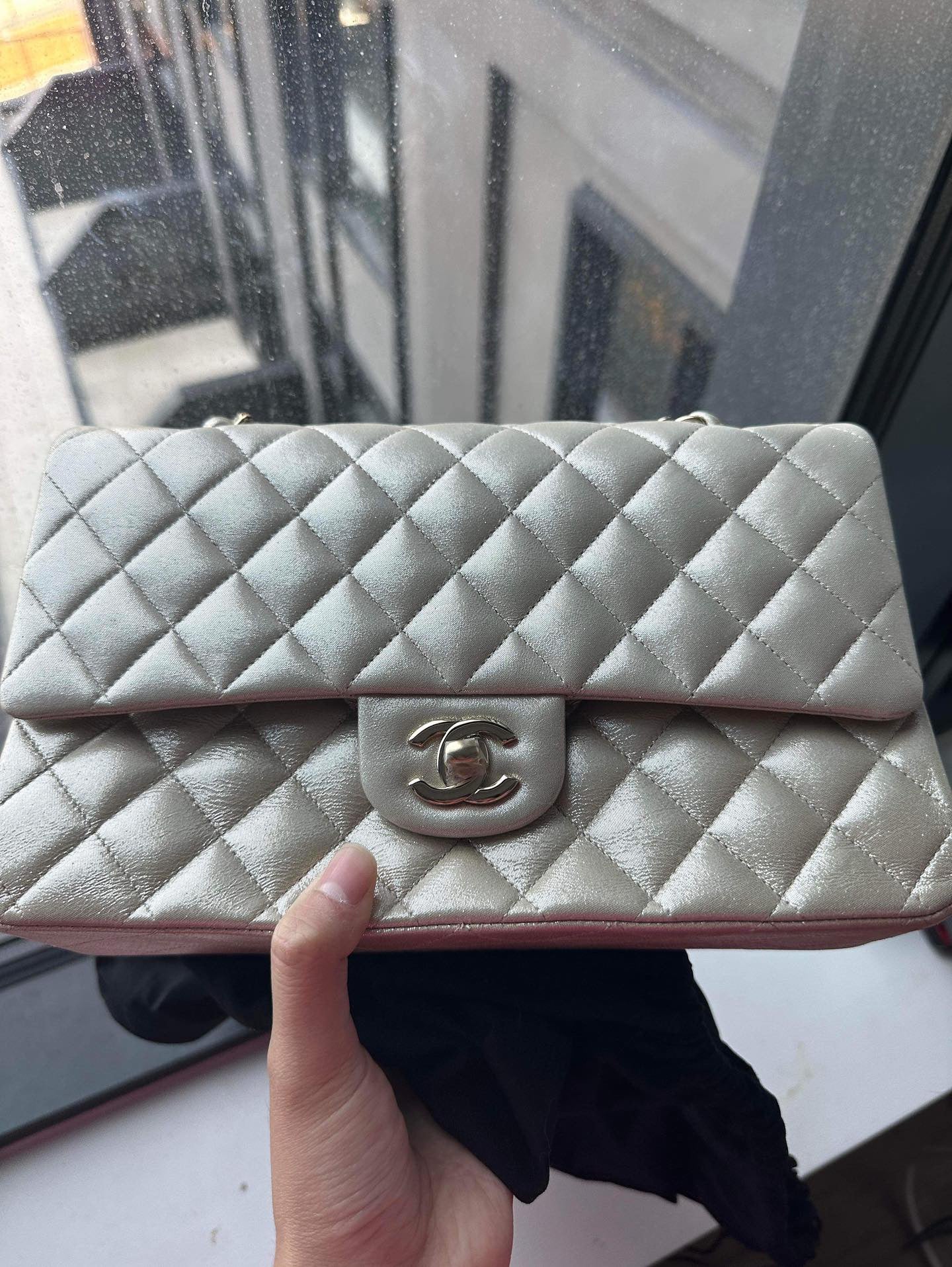 Chanel Metallic Champagne Double flap medium classic flap