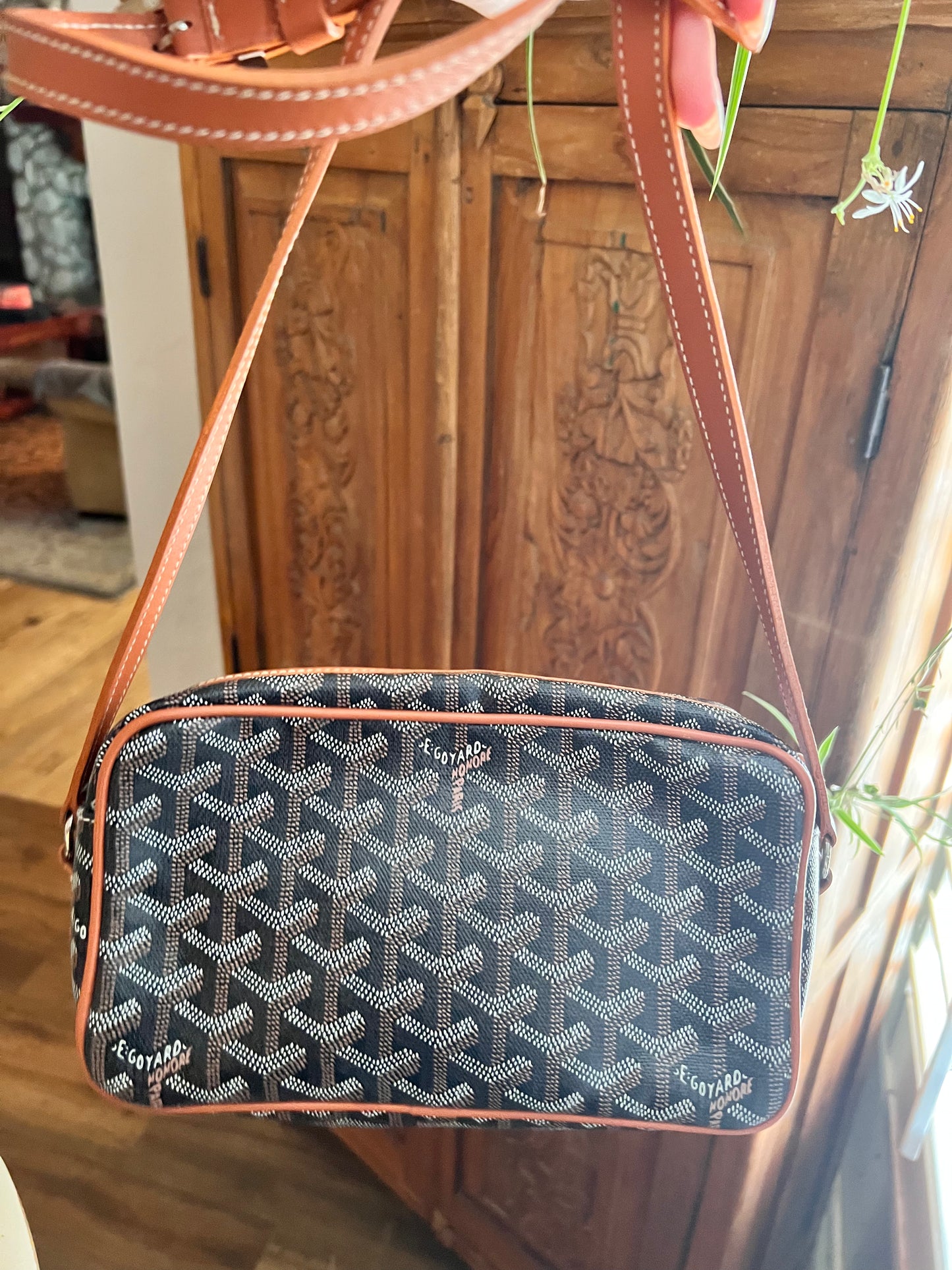 Goyard cap sac vert camera crossbody bag