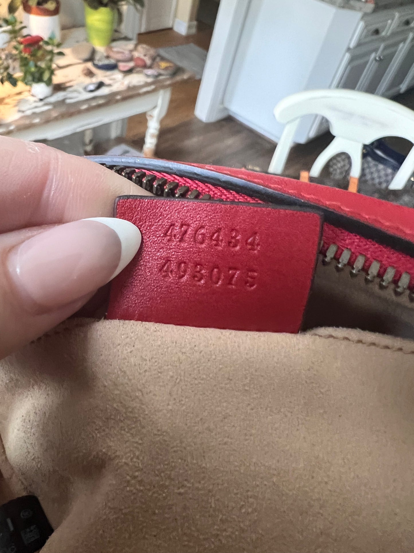 GUCCI Calfskin Matelasse GG Marmont Belt Bag size 65 or 26 in Hibiscus Red