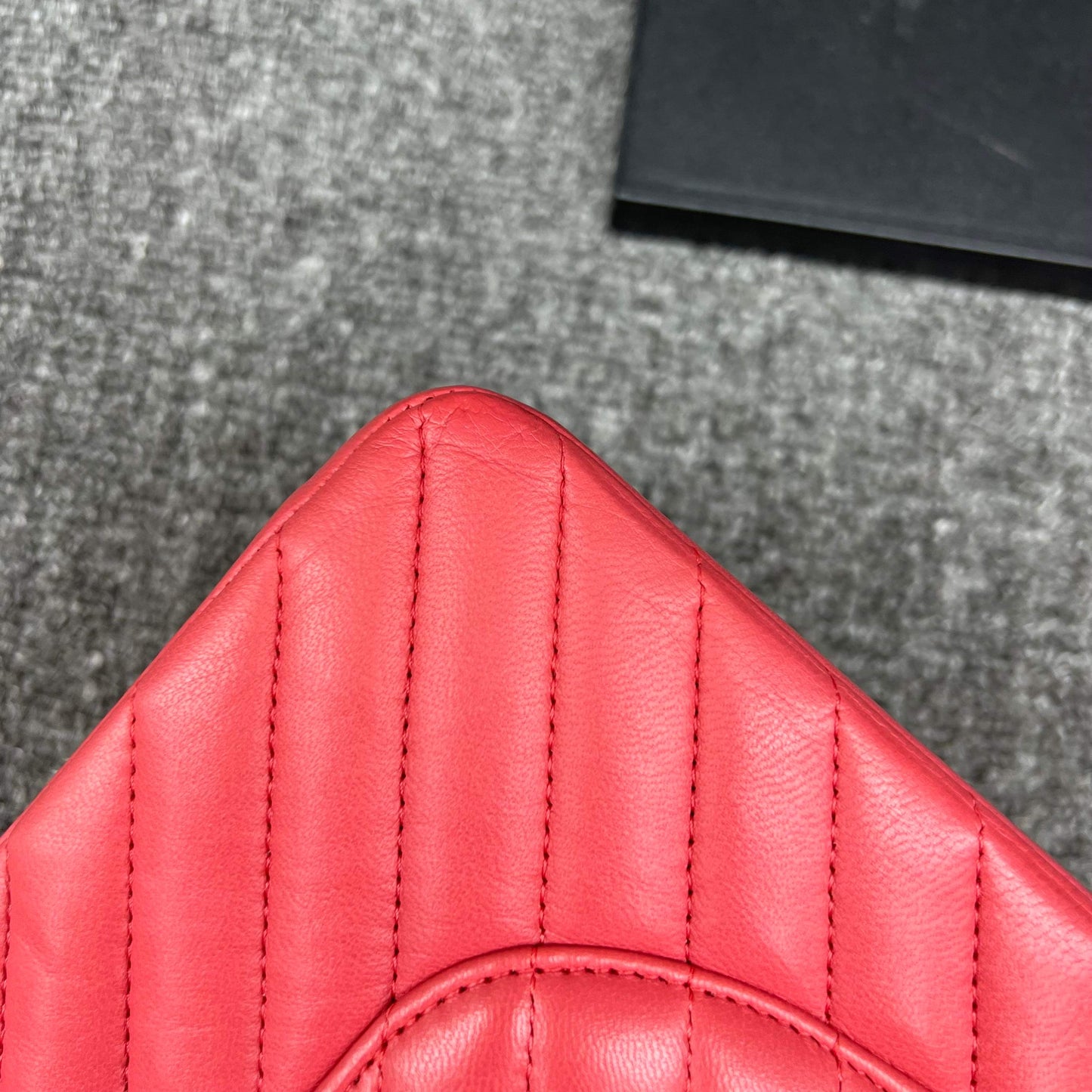 Chanel coral lambskin chevron medium classic flap