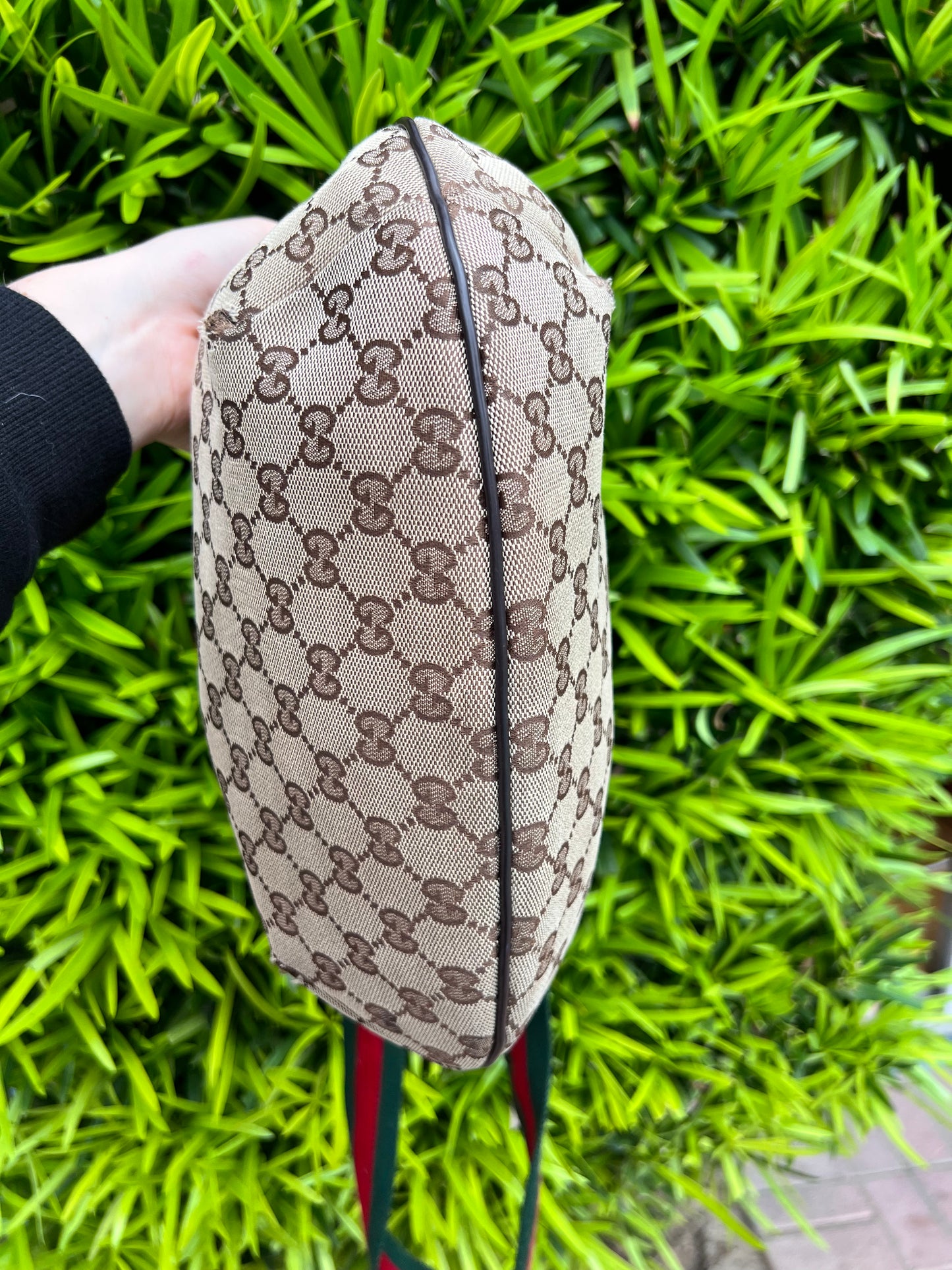 Gucci GG canvas half crescent messenger bag