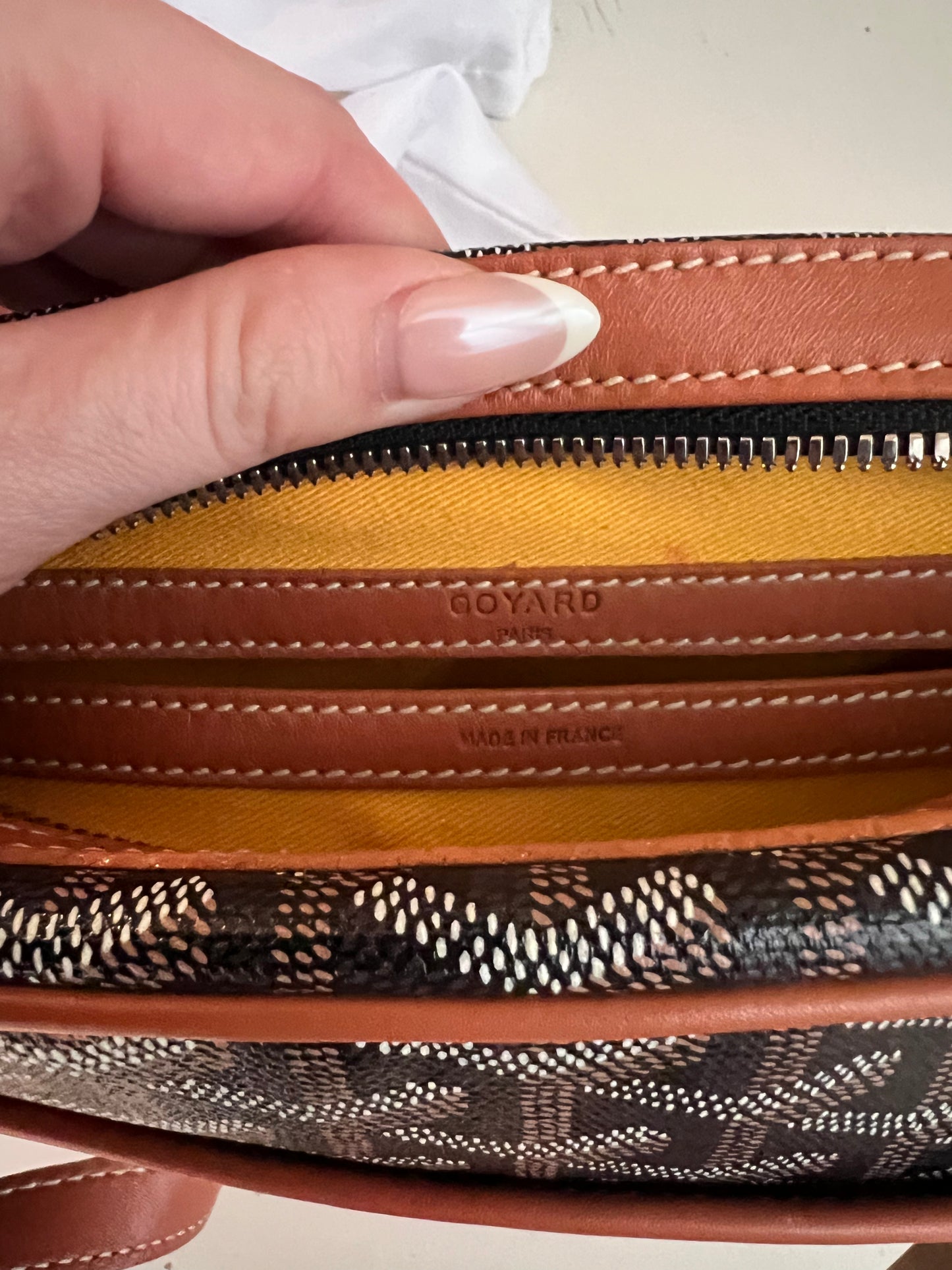 Goyard cap sac vert camera crossbody bag