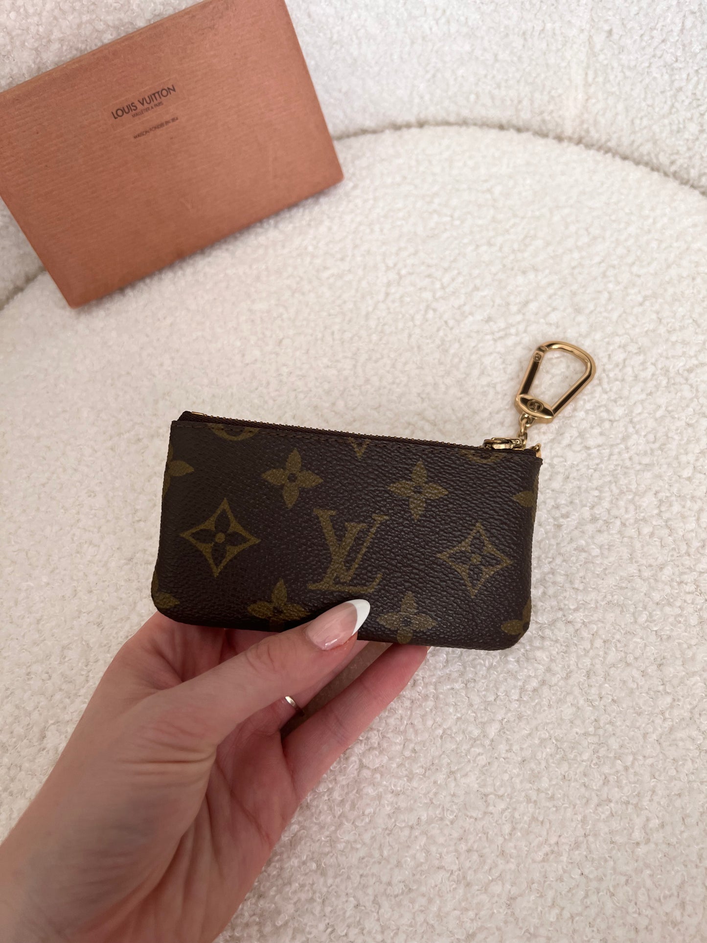 Louis Vuitton monogram key pouch with box
