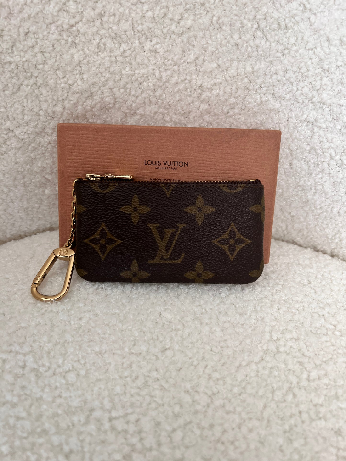 Louis Vuitton monogram key pouch with box