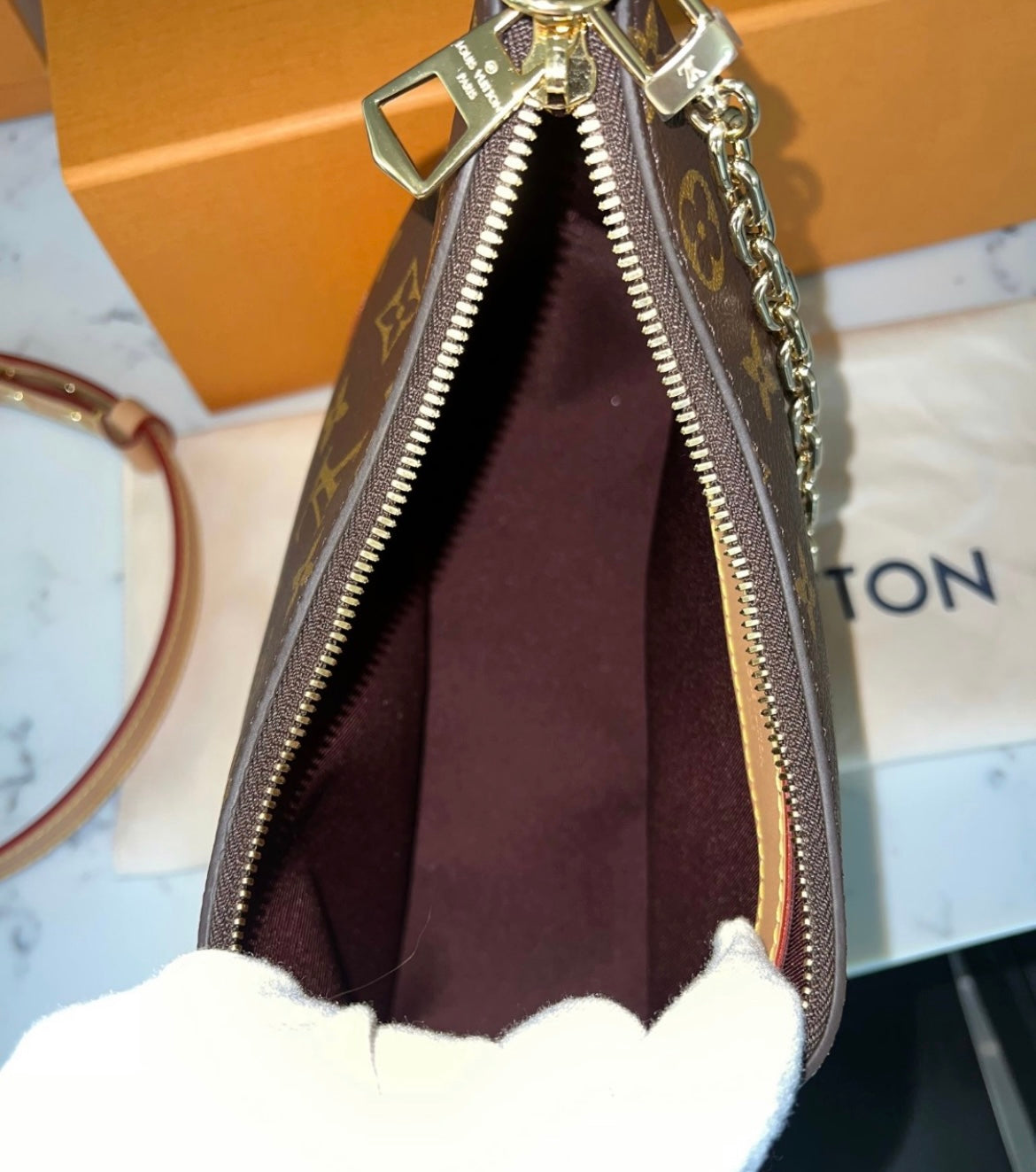 Louis Vuitton monogram / natural boulogne NM bag