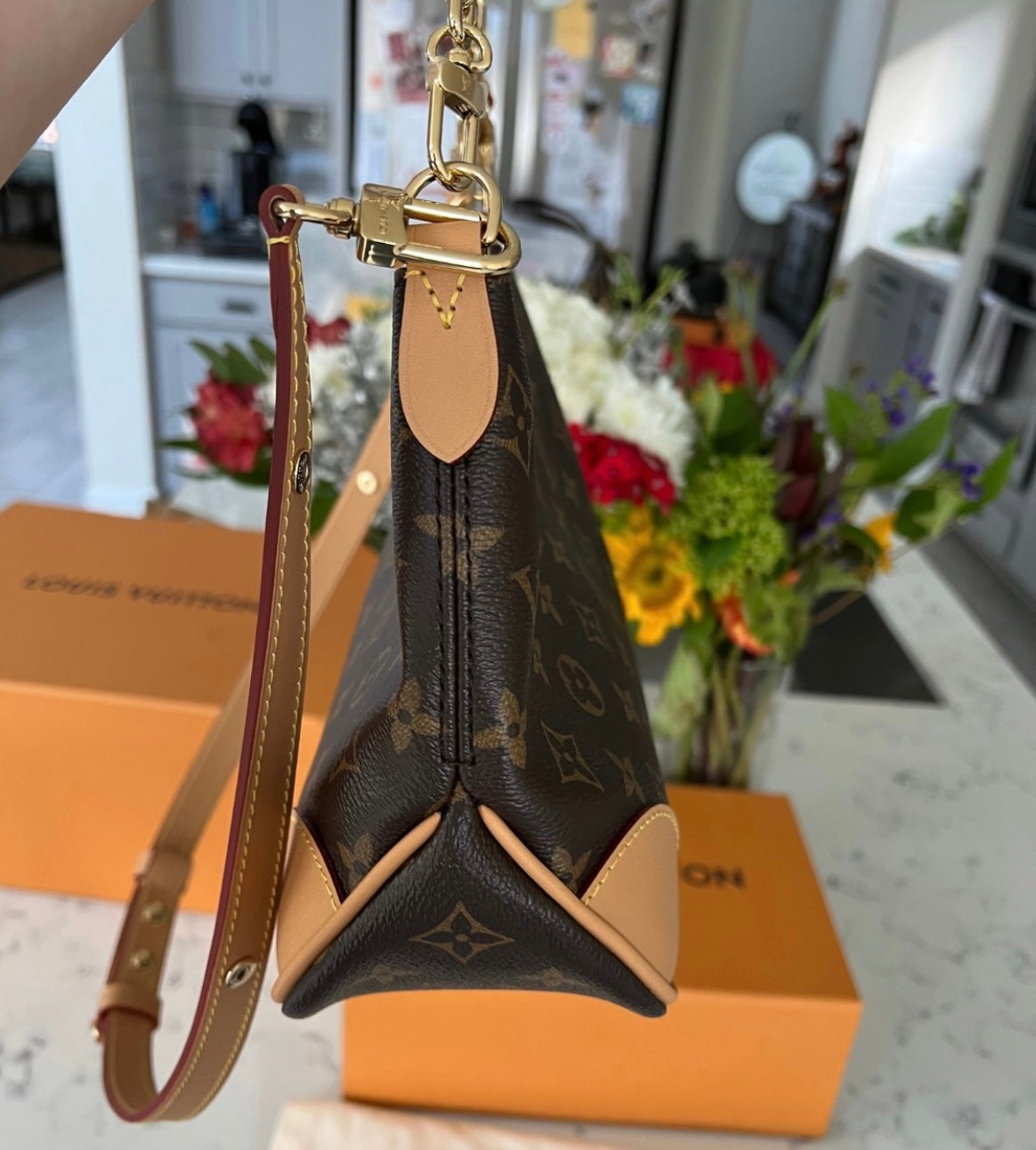 Louis Vuitton monogram / natural boulogne NM bag