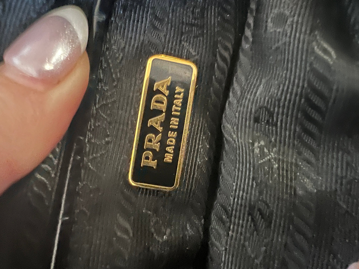 Prada nylon Tessuto/ leather pochette