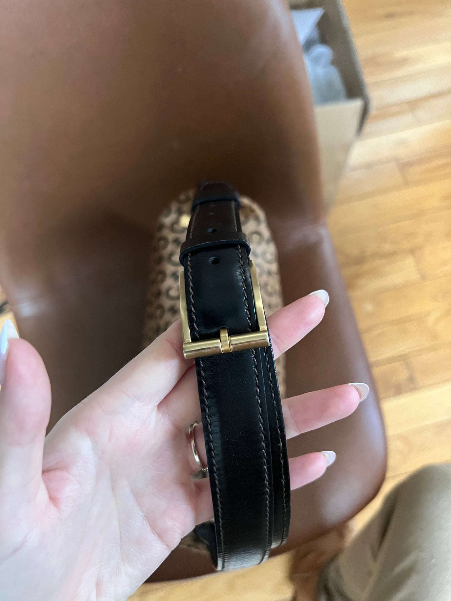Celine vintage pony hair triomphe shoulder bag