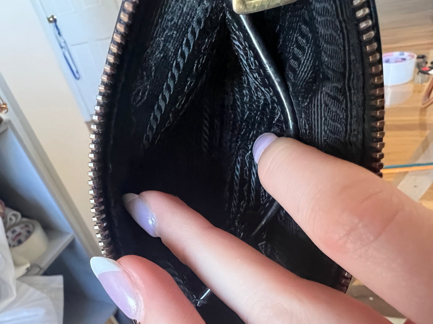 Prada nylon Tessuto/ leather pochette