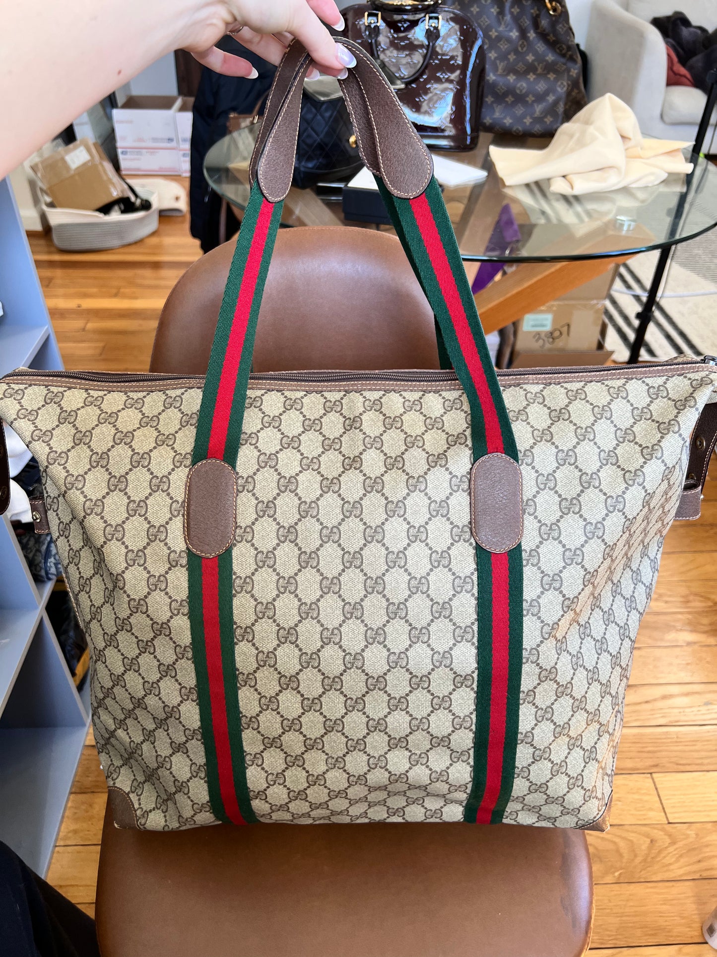 Gucci vintage GG coated canvas ophidia weekender bag