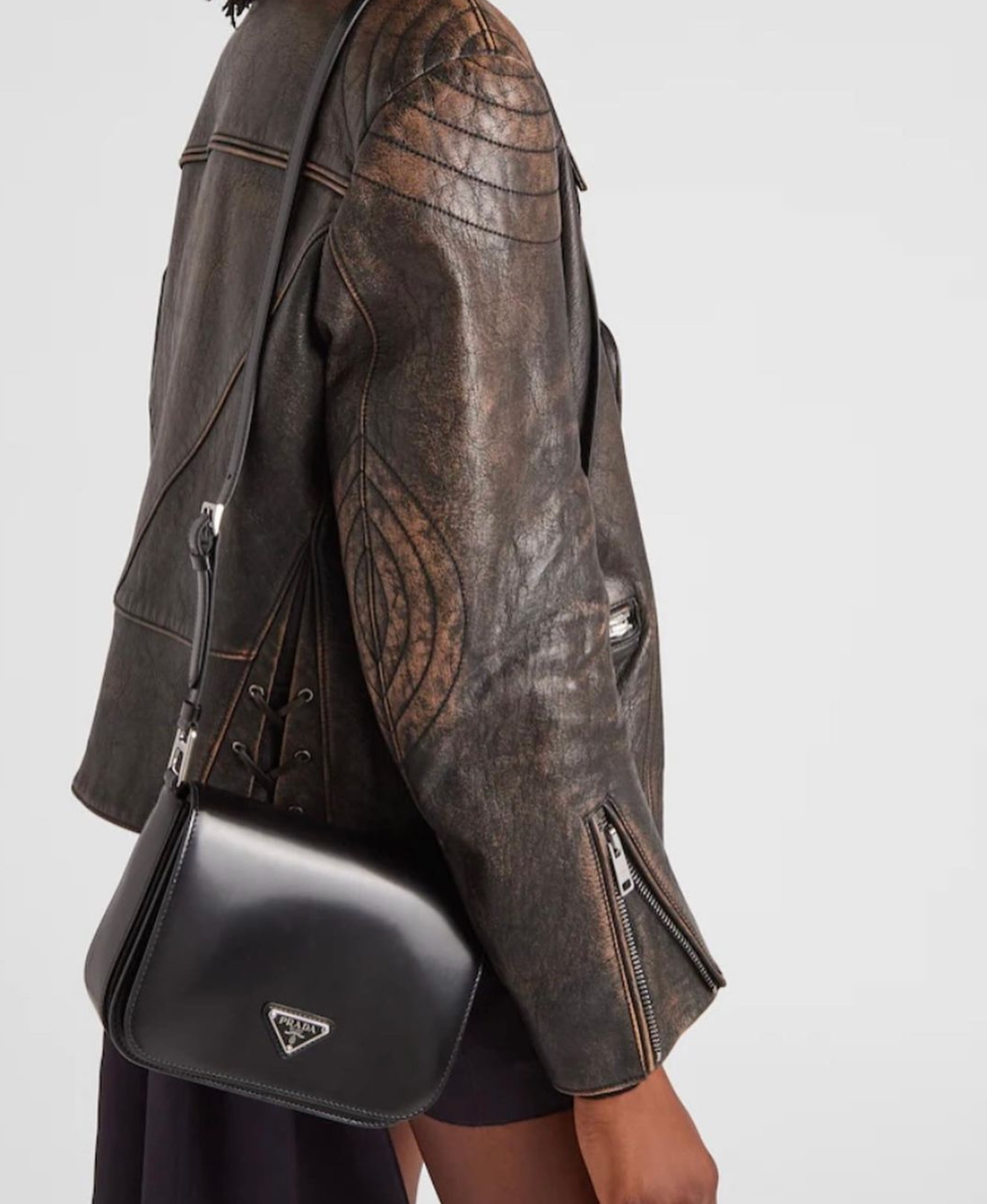 Prada Brushed Leather 2 way shoulder bag