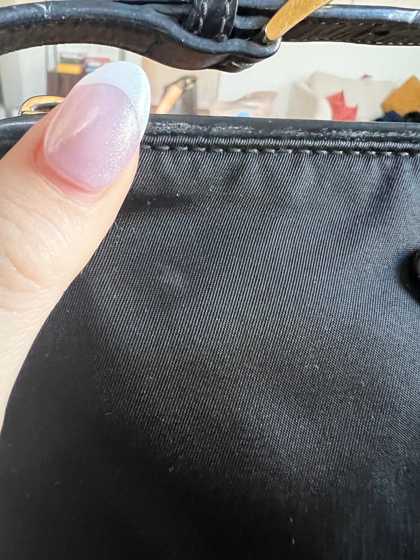 Prada nylon Tessuto/ leather pochette