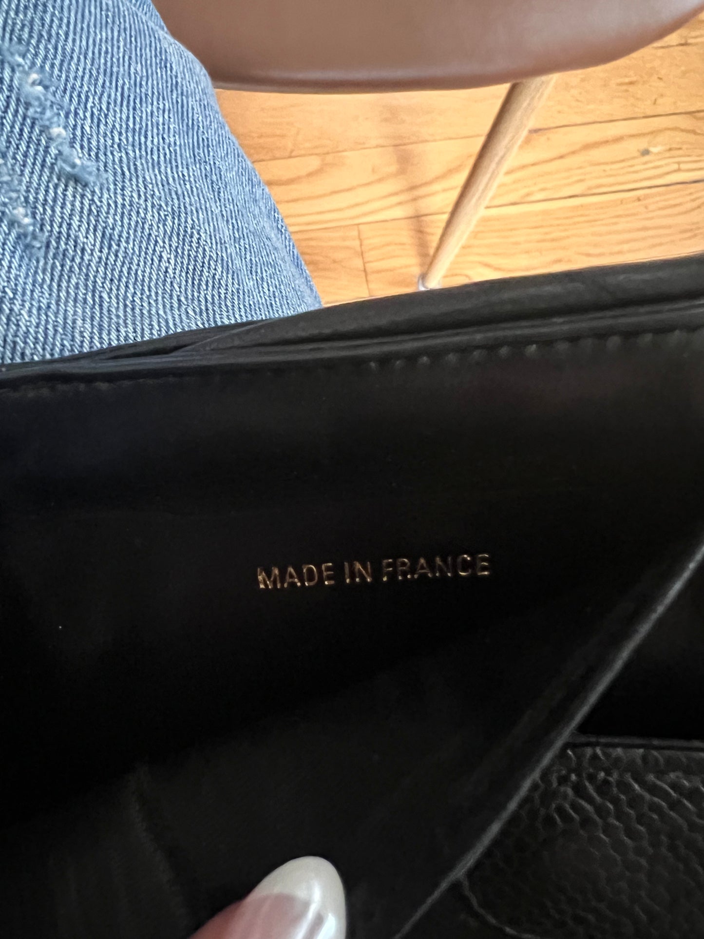 Chanel black caviar double sided wallet