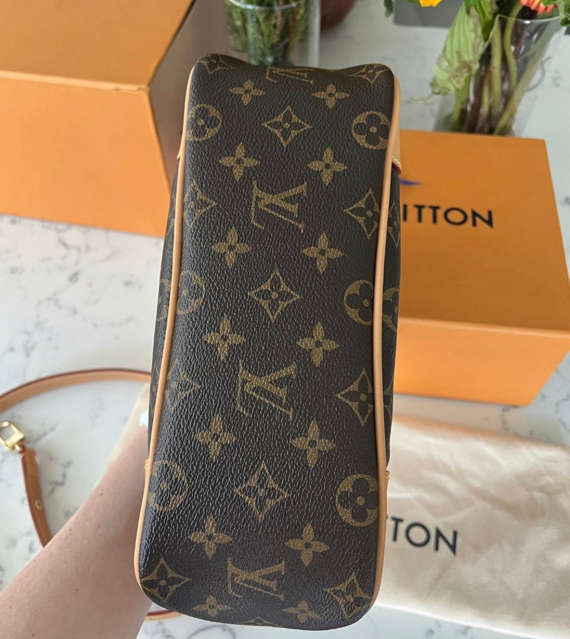 Louis Vuitton monogram / natural boulogne NM bag