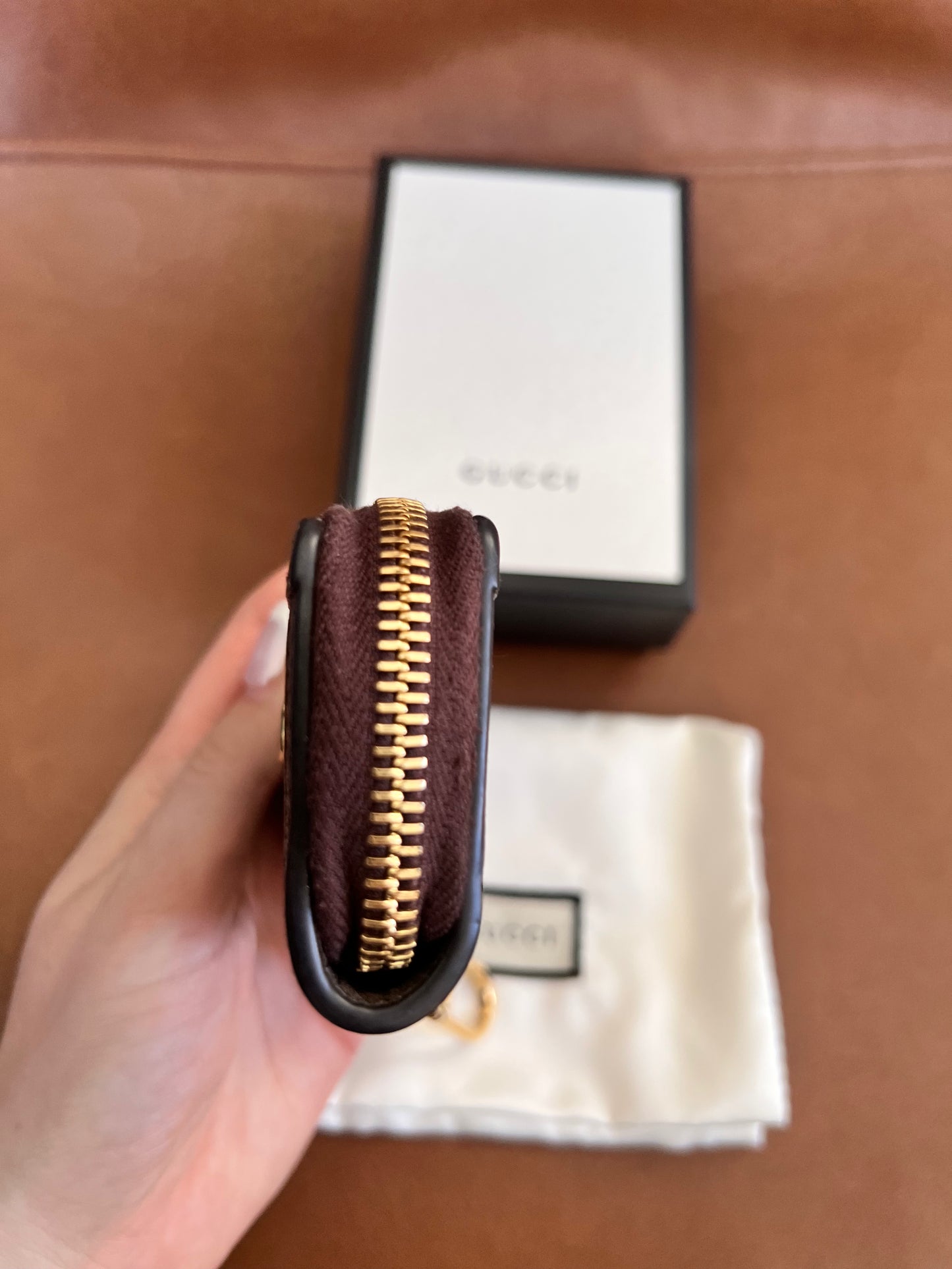GUCCI Ophidia Coin Case Key Hook Key Case GG Supreme Canvas