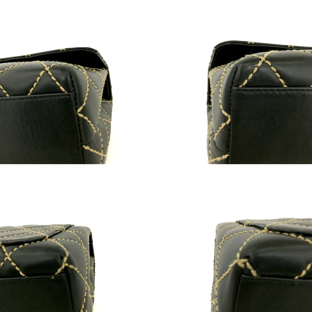 Chanel 2005 Wild Stitch Lambskin Large Top Handle Flap Bag