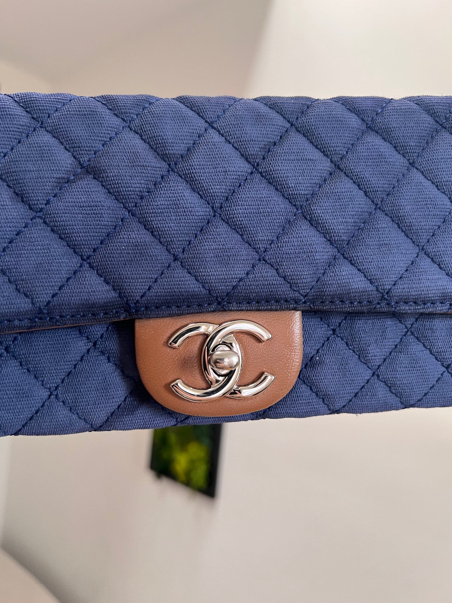 Chanel Denim CC quilted wallet on chain