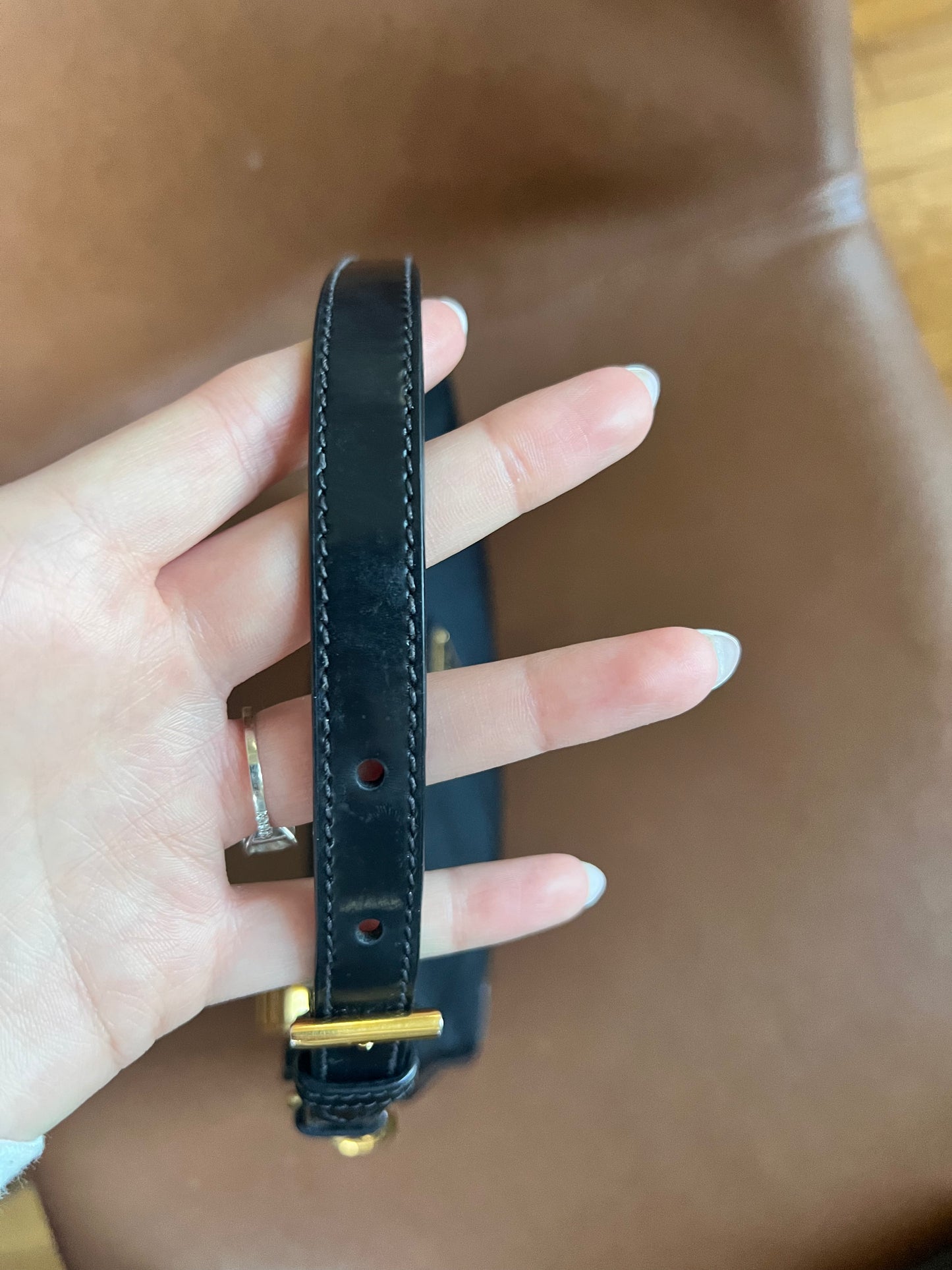 Prada nylon Tessuto/ leather pochette