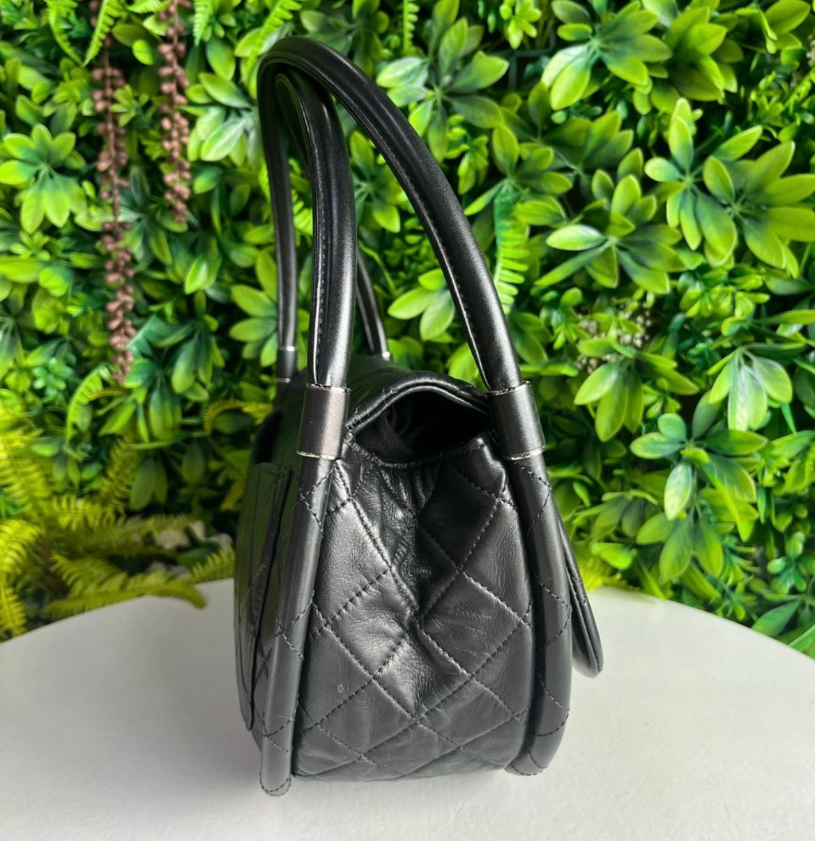 Chanel hicks hoop black lambskin shoulder bag- extremely rare!!