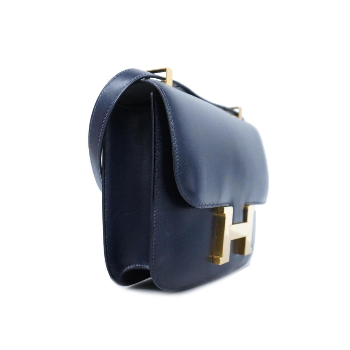 Hermes Constance 24 navy box calf GHW