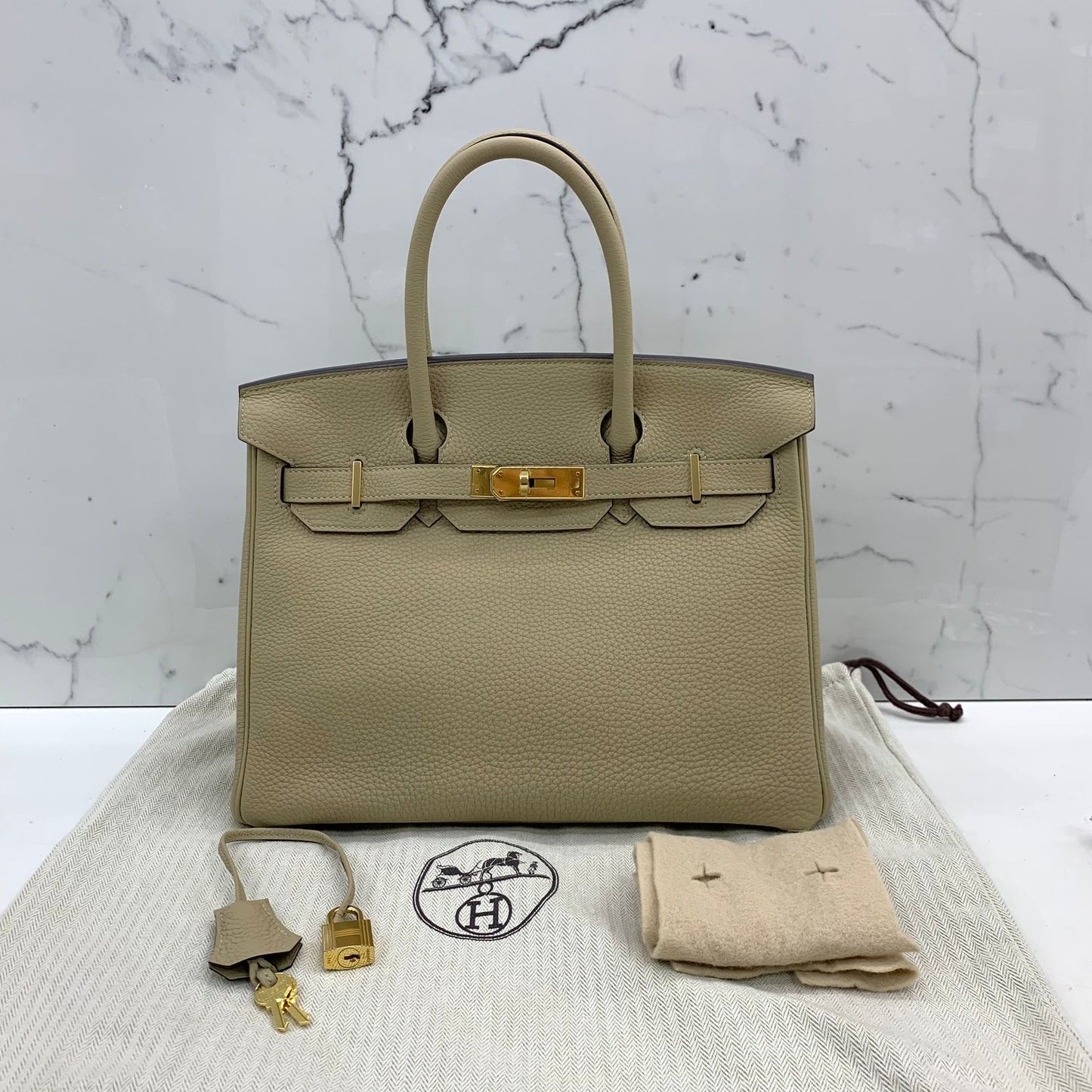 Hermes birkin 30 Trench clemence GHW stamp X