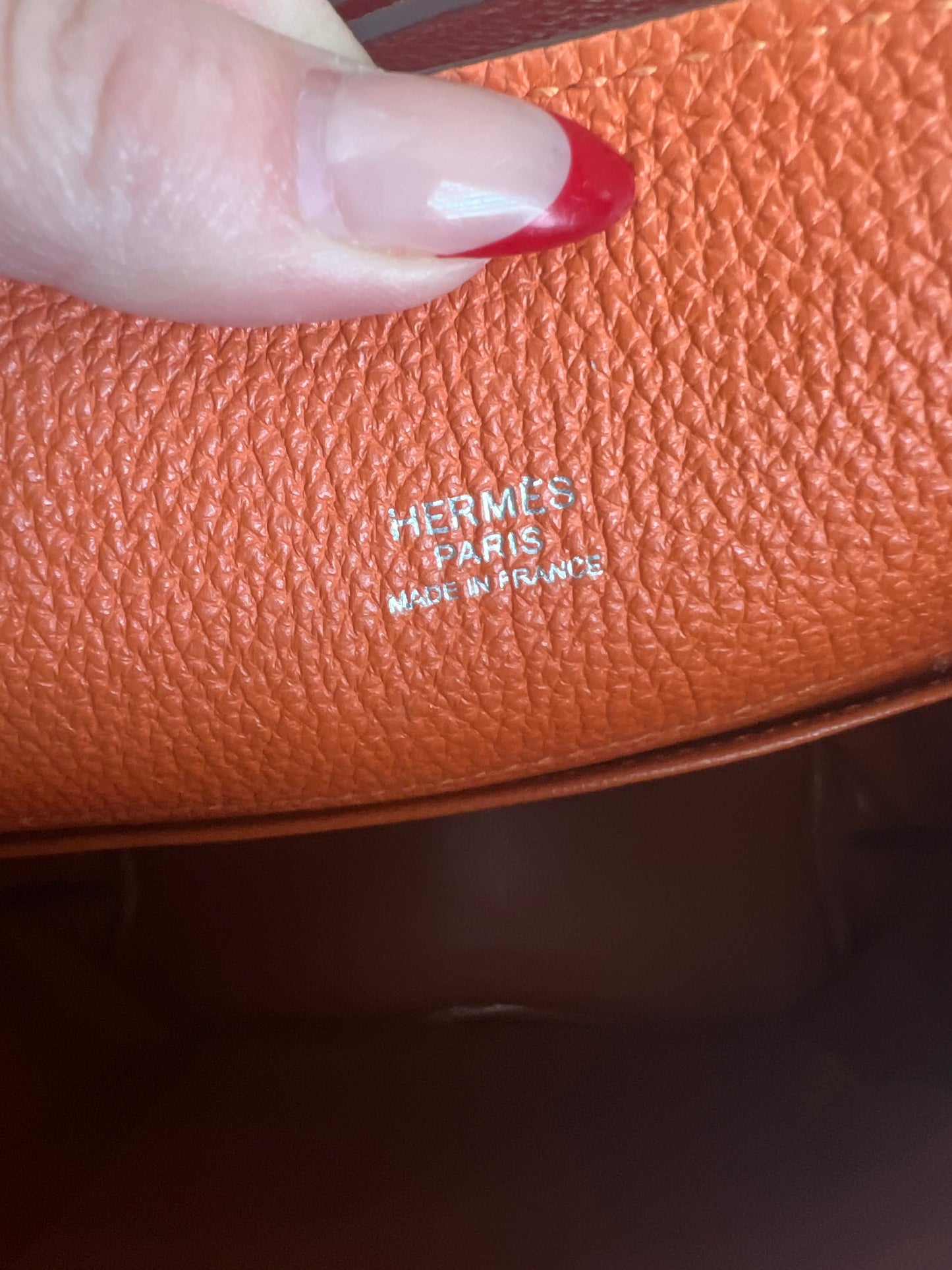 Hermes So Kelly Togo H orange PHW Shoulder bag