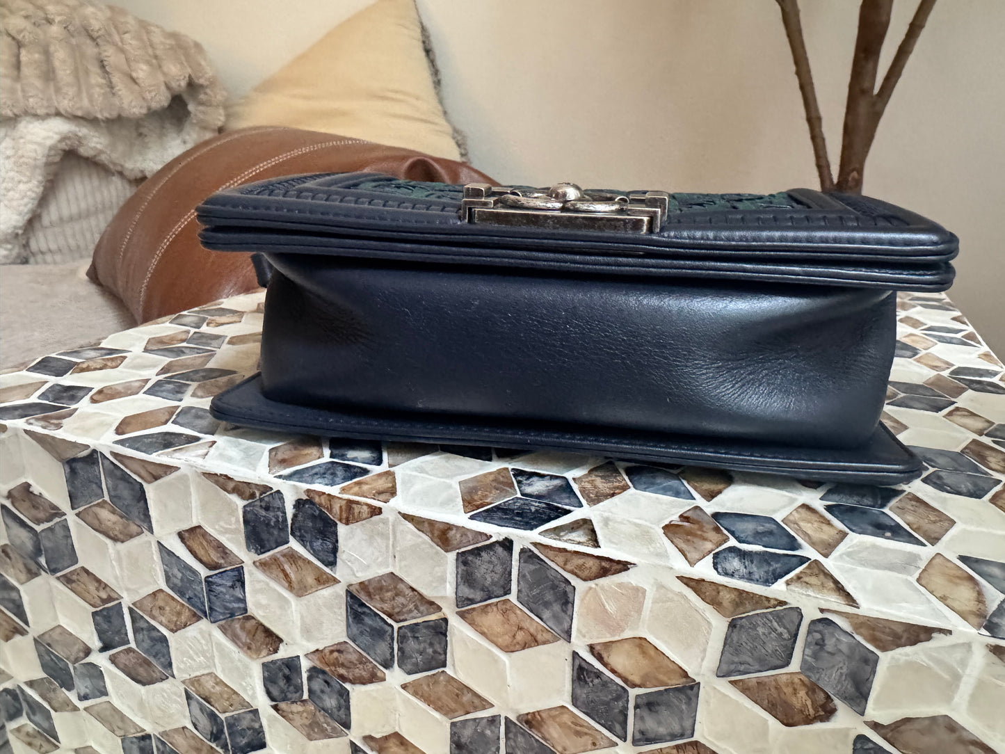 Chanel Small Woven Calfskin Boy Bag