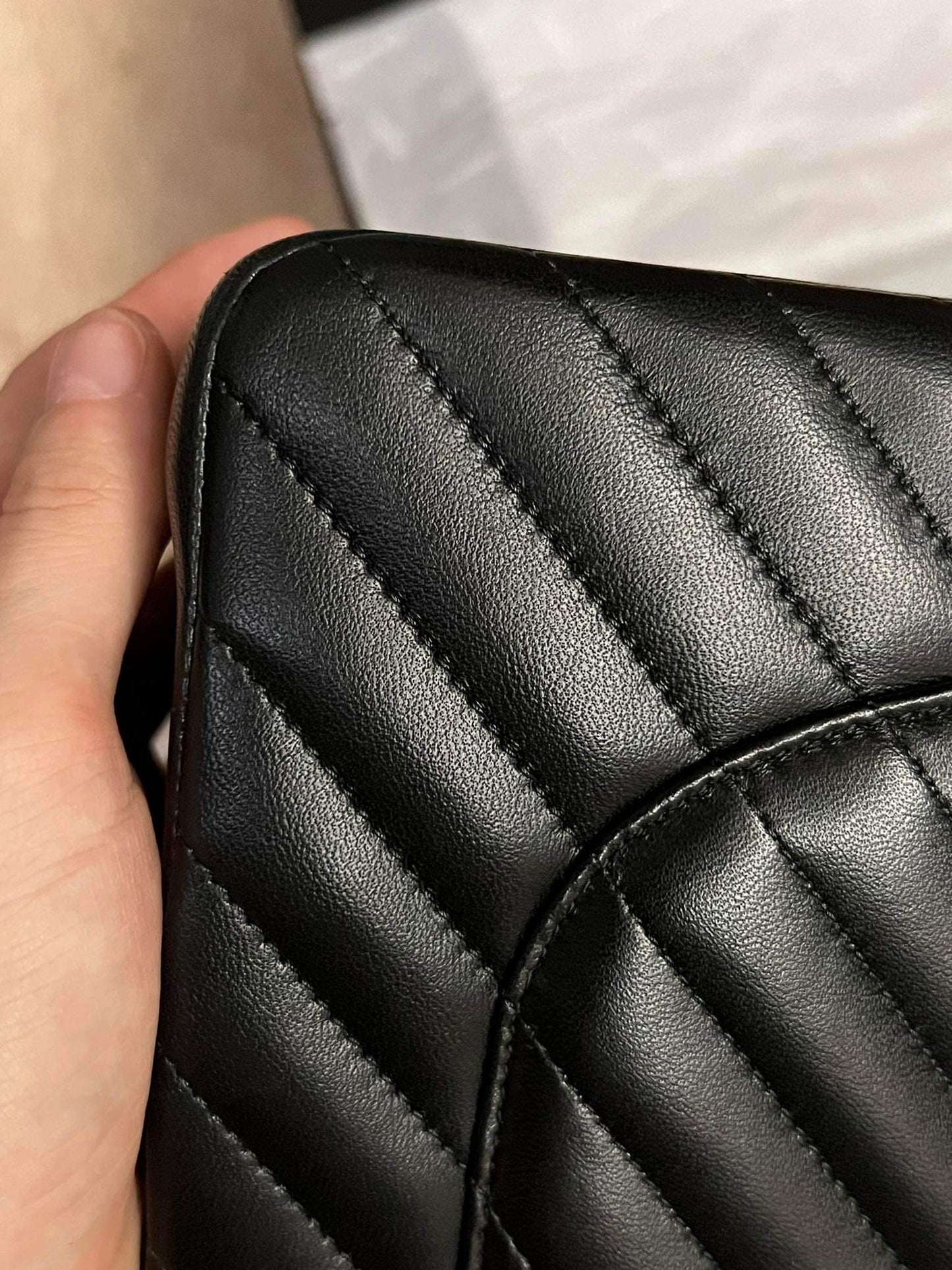 Chanel So Black chevron jumbo double flap