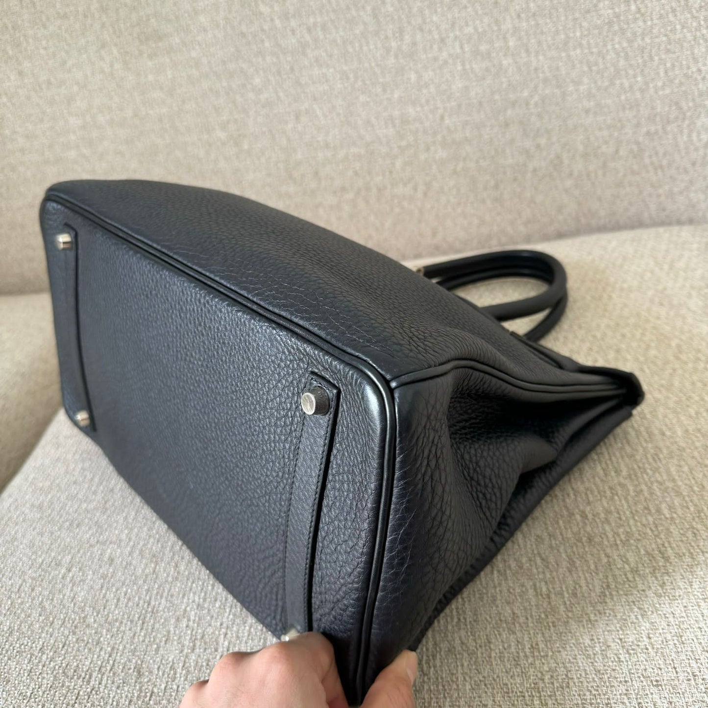 Hermes Birkin 35 B35 Clemence Black PHW handbag