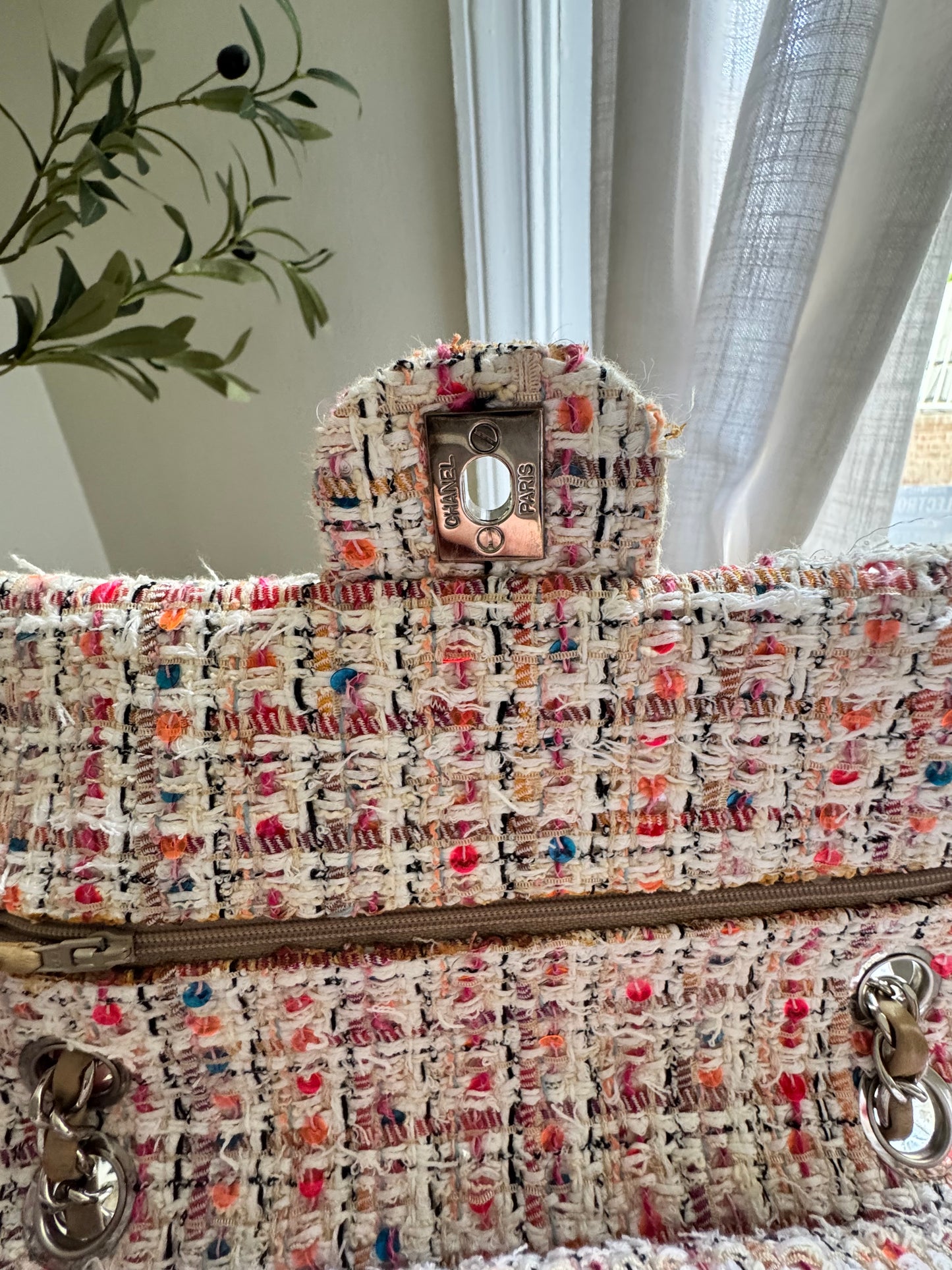 Chanel Tweed Multicolor Medium Classic Flap