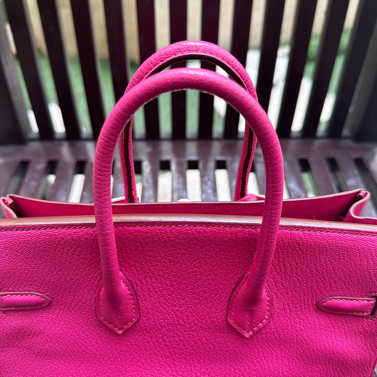 Hermes Birkin 25 rose shocking chèvre PHW K stamp