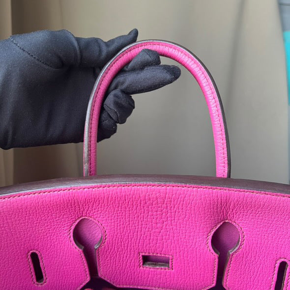 Hermes HAC 32 fuchsia chèvre PHW