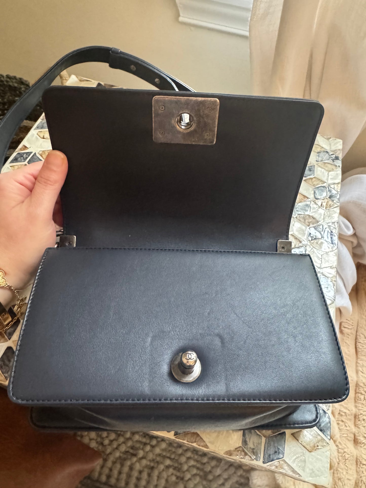 Chanel Small Woven Calfskin Boy Bag