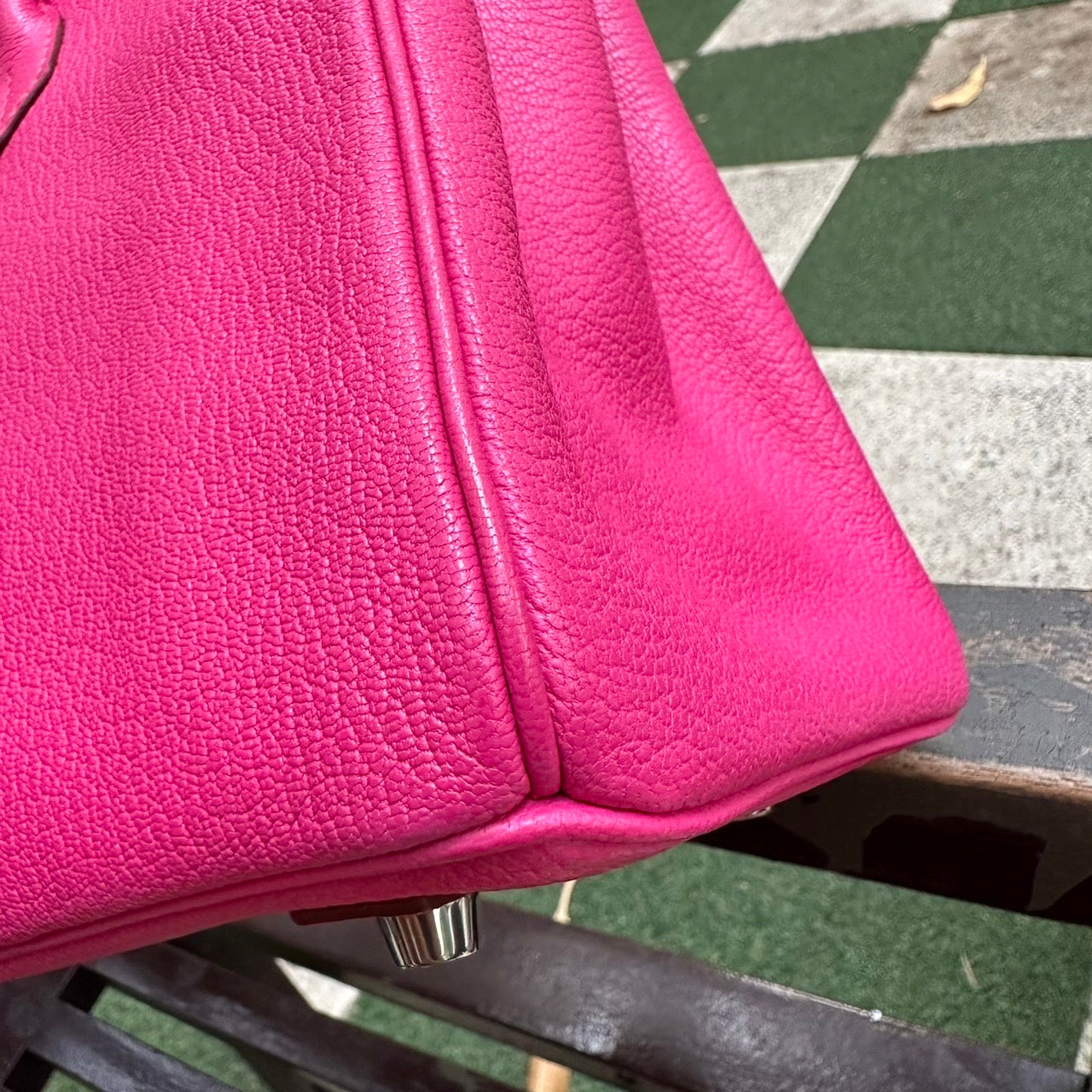 Hermes Birkin 25 rose shocking chèvre PHW K stamp