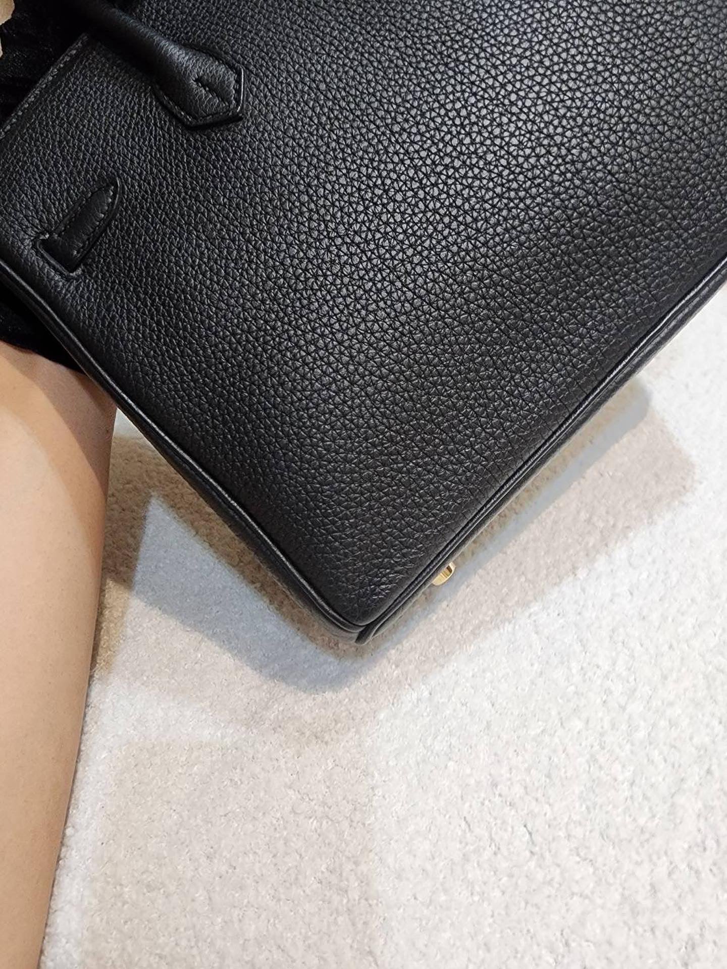 Hermes birkin 25 noir Togo GHW stamp X