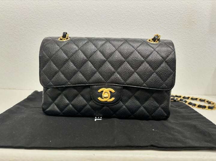 Chanel Black caviar GHW small classic flap 13 series