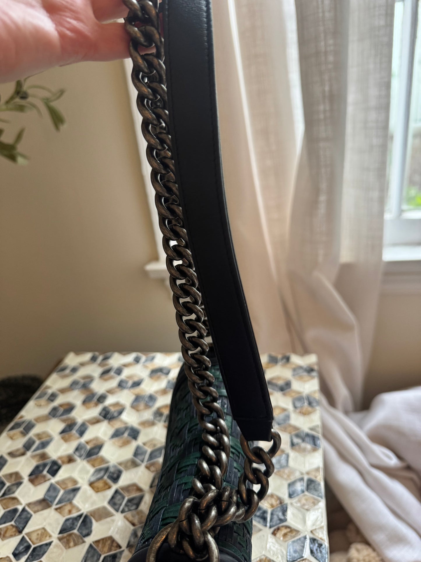 Chanel Small Woven Calfskin Boy Bag