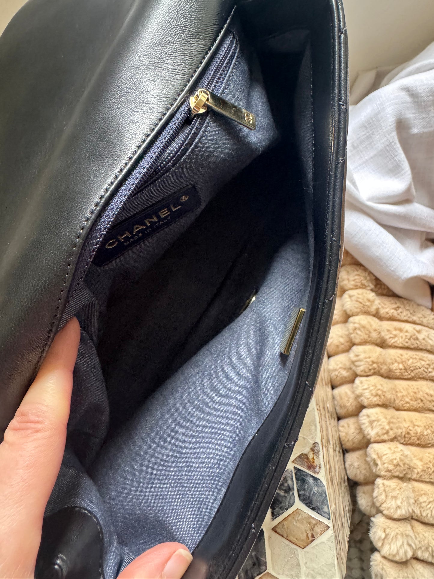 Chanel Lambskin Chunky Chain 2-Way Handbag