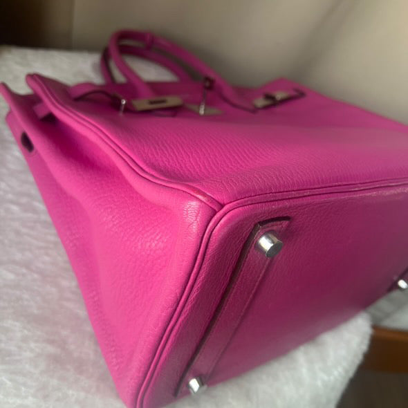 Hermes HAC 32 fuchsia chèvre PHW