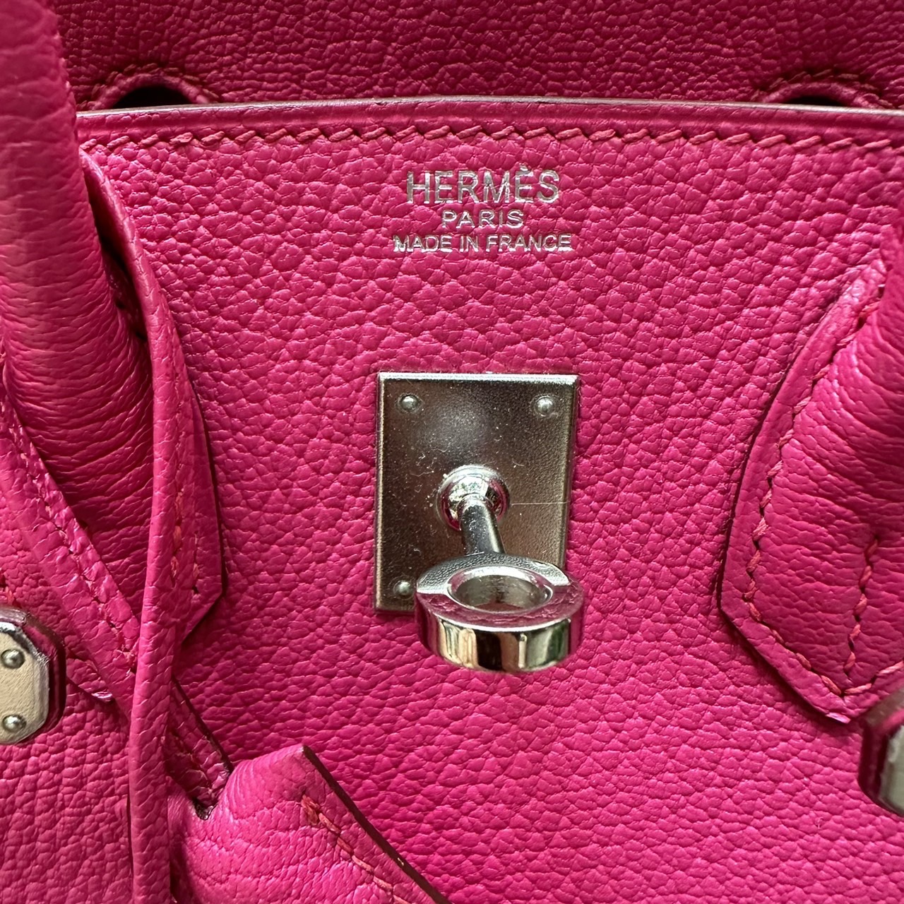 Hermes Birkin 25 rose shocking chèvre PHW K stamp