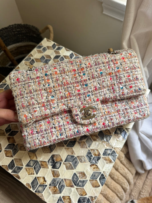 Chanel Tweed Multicolor Medium Classic Flap