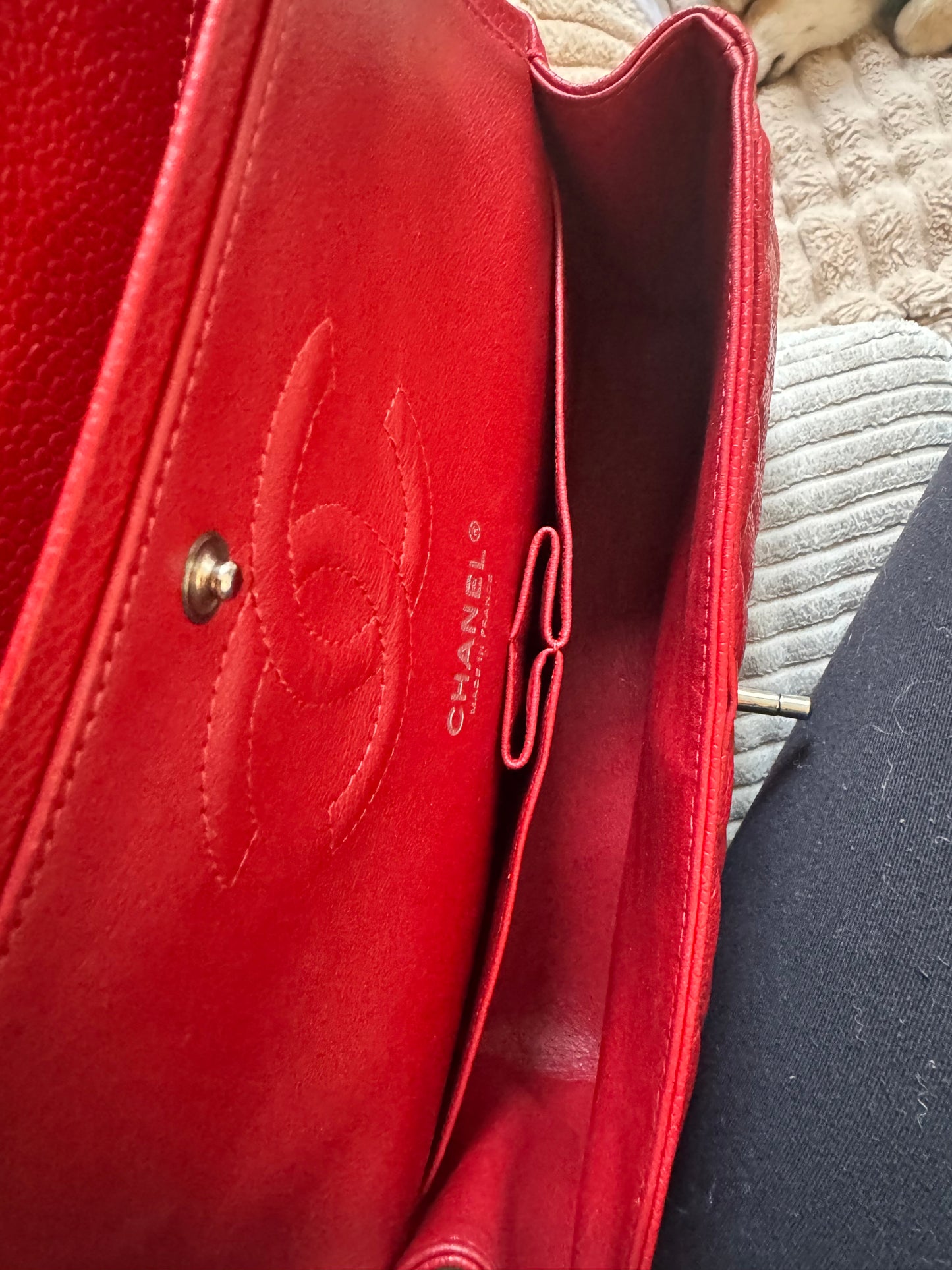 Chanel Red Caviar Medium Double Flap