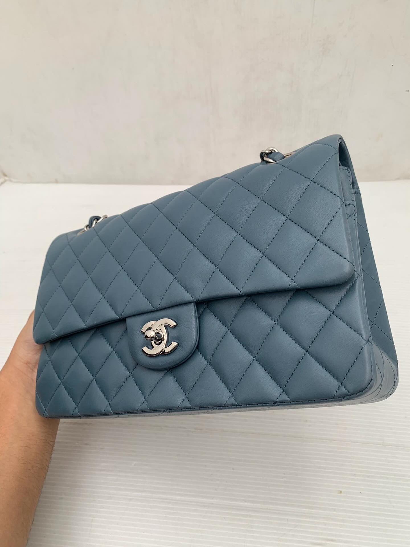 Chanel medium classic flap blue lambskin -PARTIAL PAYMENT